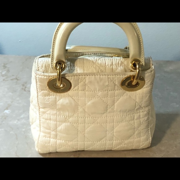 Authentic Dior Mini Lady Bag Ivory Well Used - Picture 5 of 8